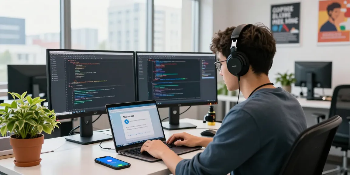 Developer setting up Telegram Chinese interface in an engaging workspace.
