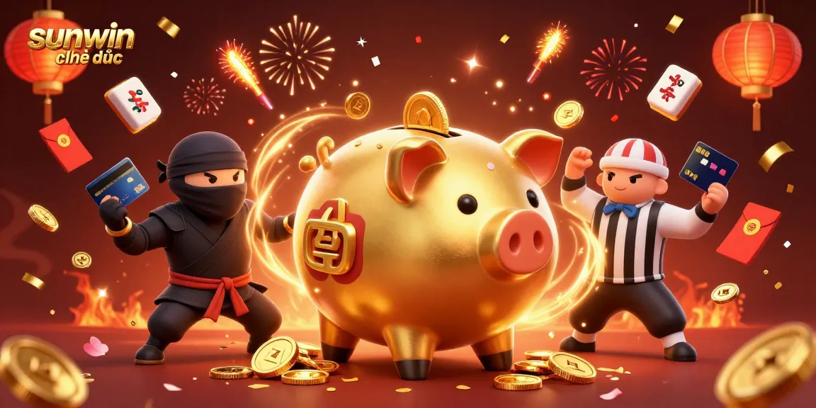 Experience the joy of winning with sunwin chính thức as coins rain down in a vibrant casino scene.